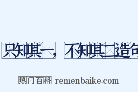 只知其一，不知其二造句是什么意思的图片